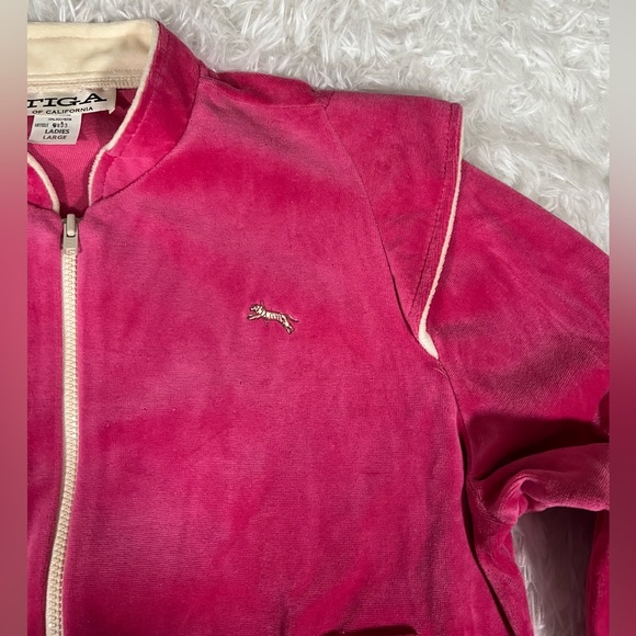 NWT Vintage 70s TIGA of California pink velour full zip jacket a447 - Picture 4 of 8